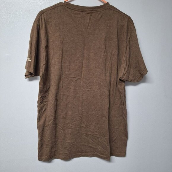 Columbia Tee Shirt Brown PNW Mountain Mens Large Pacific North West Short Sleeve - Picture 3 of 6